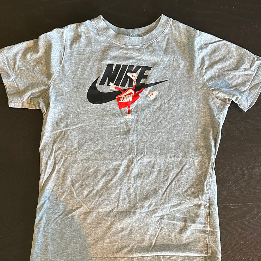 Nike Gray Tee with Red and Black Logo